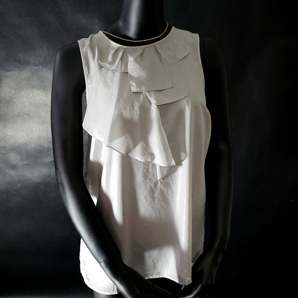 Ann Taylor short sleeve ruffle blouse